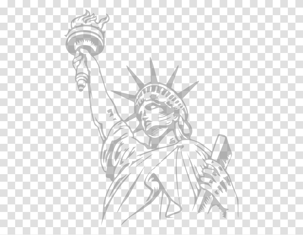Statue Of Liberty Symbol Nyc, Person, Human, Stencil Transparent Png