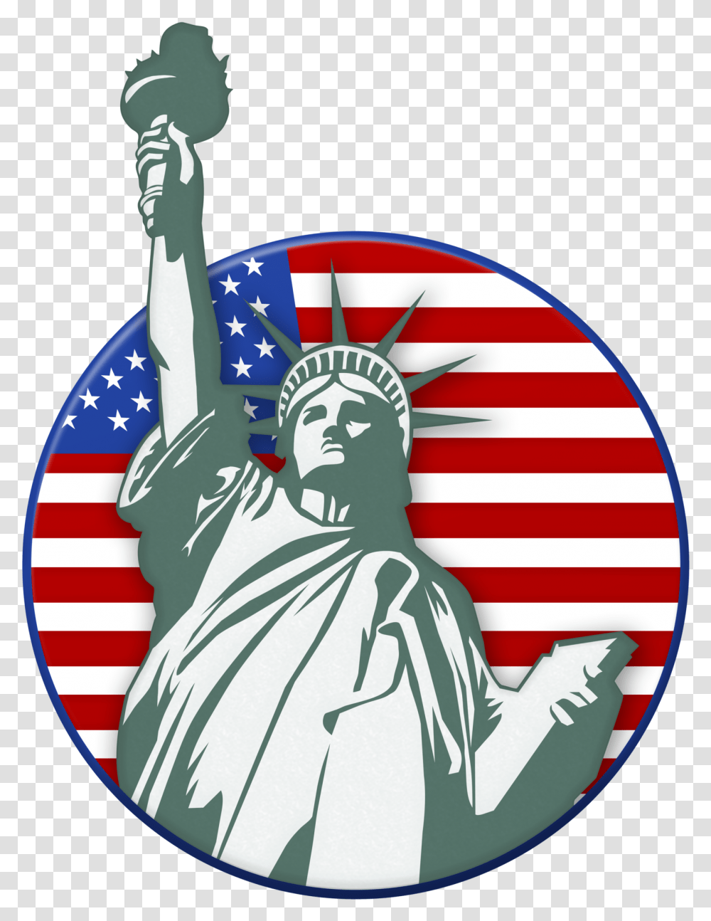 Statue Of Liberty Usa Stamp Clip Art Image Usa Statue Of Liberty, Flag, Logo, Trademark Transparent Png