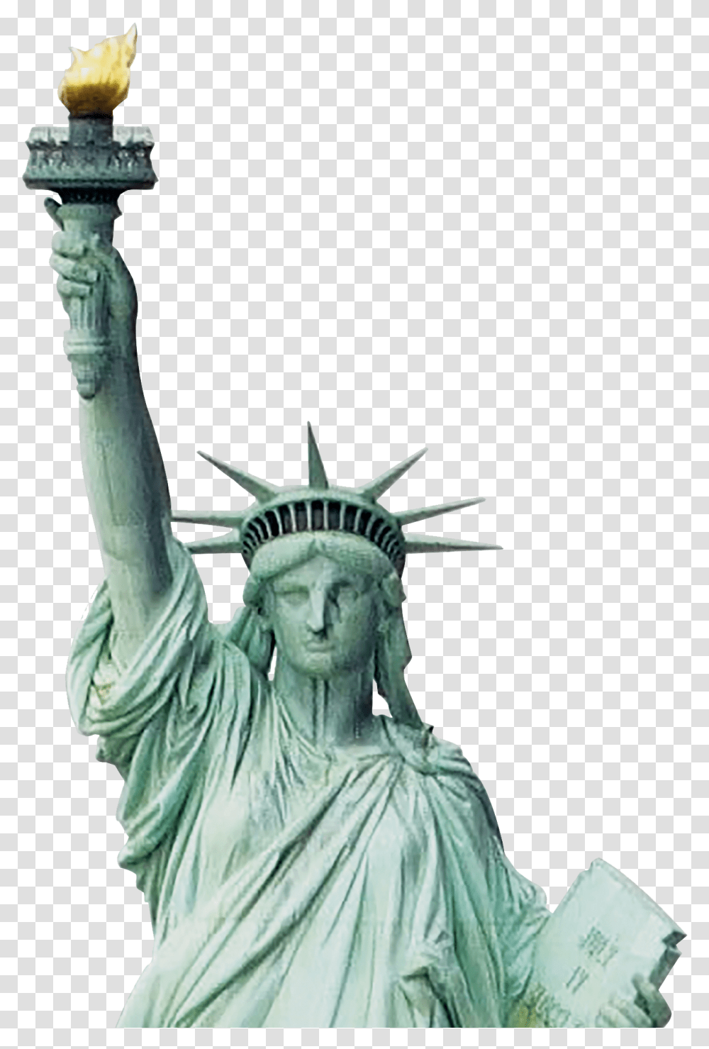 Statue Oflibertytransparentbackgroundshaved New York Statue Of Liberty, Sculpture, Art, Person, Human Transparent Png