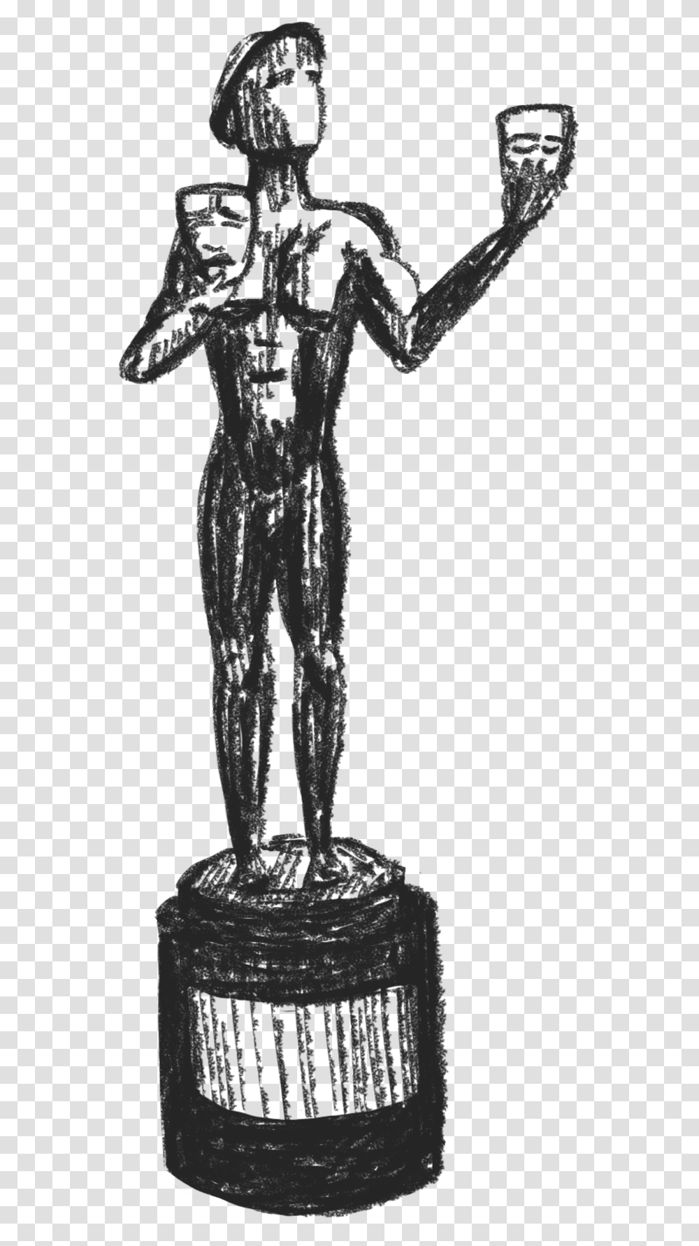 Statue, Standing, Person, Silhouette, Kneeling Transparent Png
