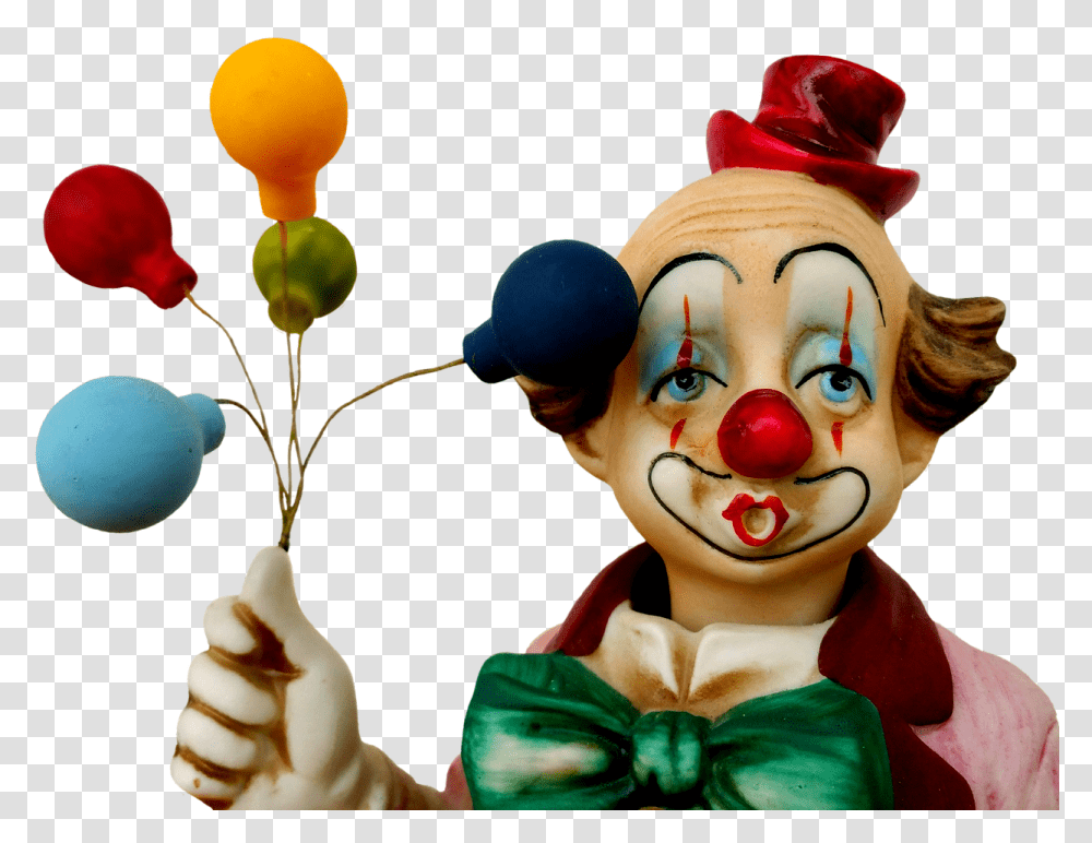 Statuette Clown Ballons Free Picture Clown Et Ballons, Performer, Person, Human, Figurine Transparent Png