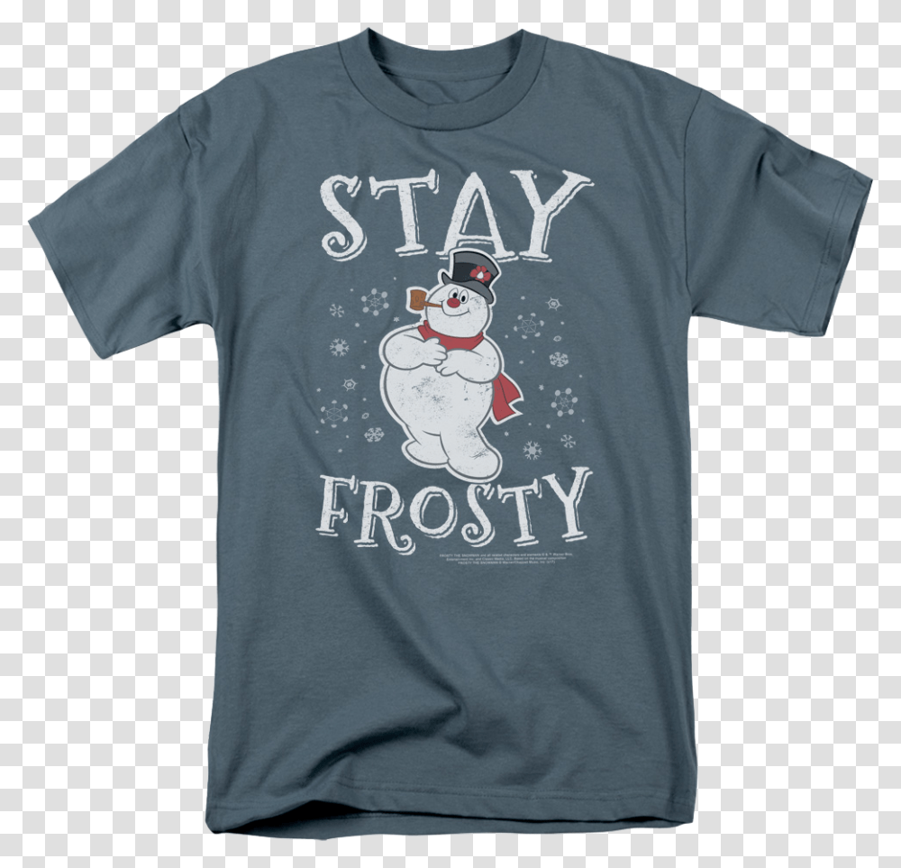 Stay Frosty The Snowman T Shirt Tshirt With Landscape Painting, Apparel, T-Shirt, Plant Transparent Png