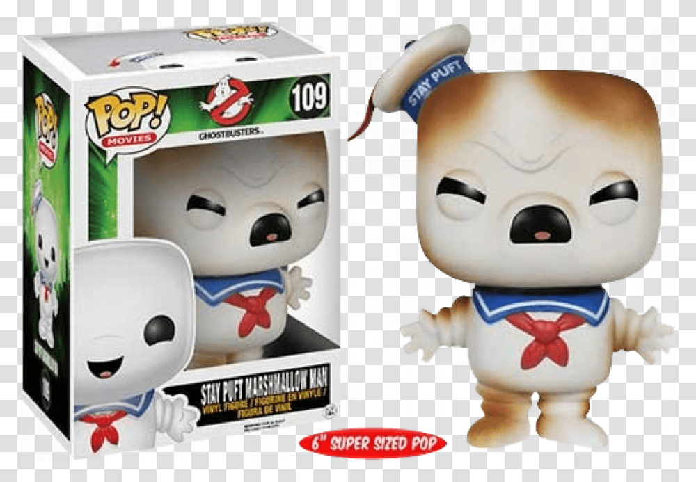 Stay Puft Toasted Pop Vinyl Funko Pop Marshmallow Man, Toy, Figurine, Doll Transparent Png