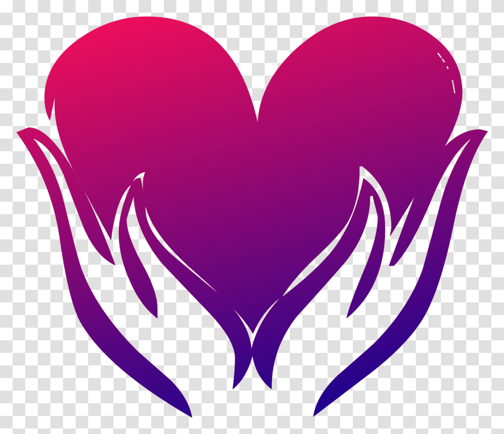 Staying Connected To Long Distance Kids Hand With Love, Heart, Purple Transparent Png