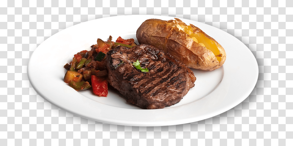 Steak Dinner Steak On Plate, Food, Bread, Roast, Meat Loaf Transparent Png