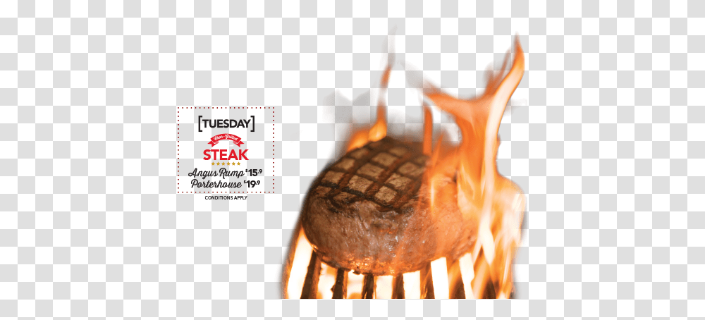 Steak, Fire, Flame, Bonfire, Person Transparent Png