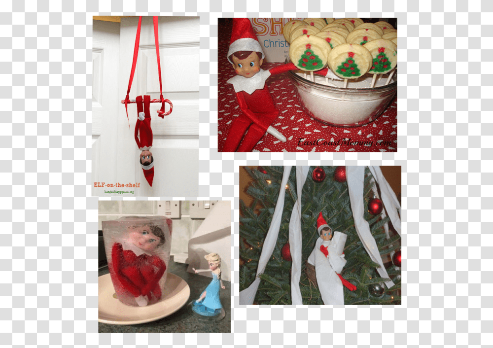 Stealing The Candy Elf On The Shelf, Person, Sweets, Food, Collage Transparent Png