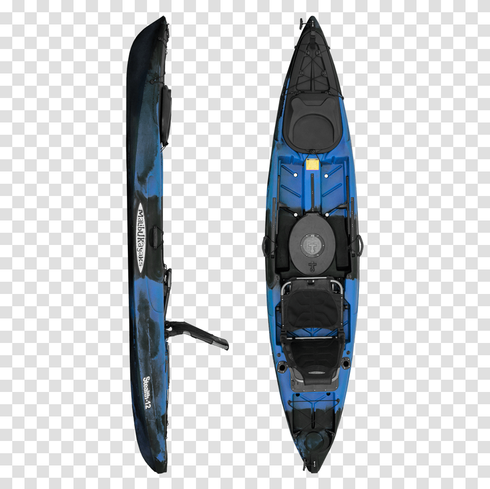 Stealth 12 Midnight Camo Sit On Top With X Seat Malibu Sea Kayak, Boat, Vehicle, Transportation, Rowboat Transparent Png
