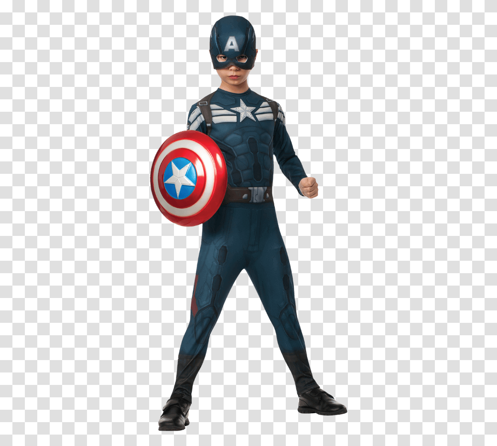 Stealth Captain America Kids Costume Captain America Kid, Armor, Person, Human, Shield Transparent Png