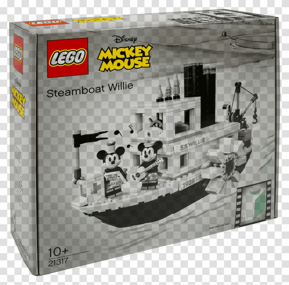 Steam Boat Willie Lego, Box, Carton, Cardboard Transparent Png