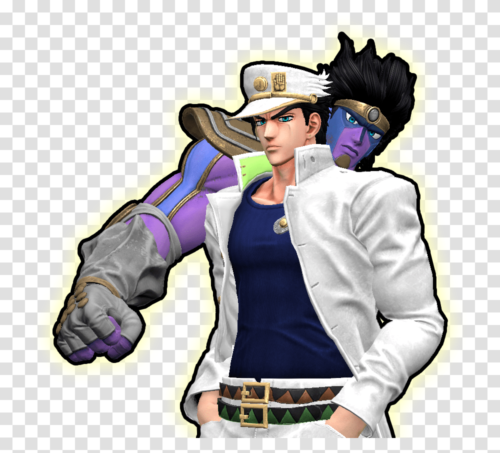 Steam Community Jotaro And Star Platinum Fictional Character, Clothing, Costume, Person, Sleeve Transparent Png