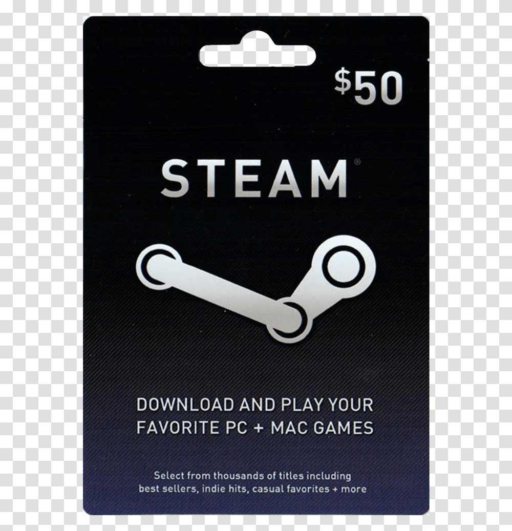Steam Gift C 50 Visa Gift Card Steam, Scissors, Blade, Weapon Transparent Png