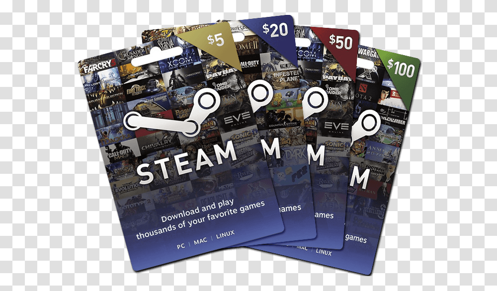 Steam Gift Card Steam Gift Cards, Poster, Advertisement, Flyer, Paper Transparent Png