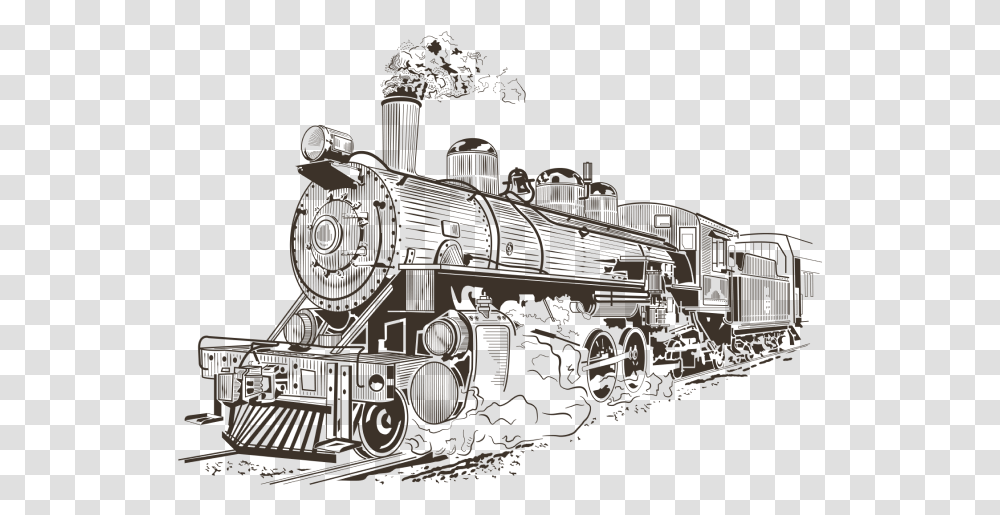 Steam Train Engine Illustration, Locomotive, Vehicle, Transportation, Steam Engine Transparent Png
