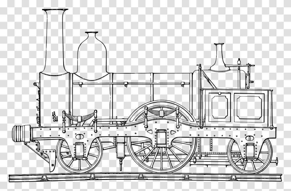 Steam Train Outline, Gray, World Of Warcraft Transparent Png