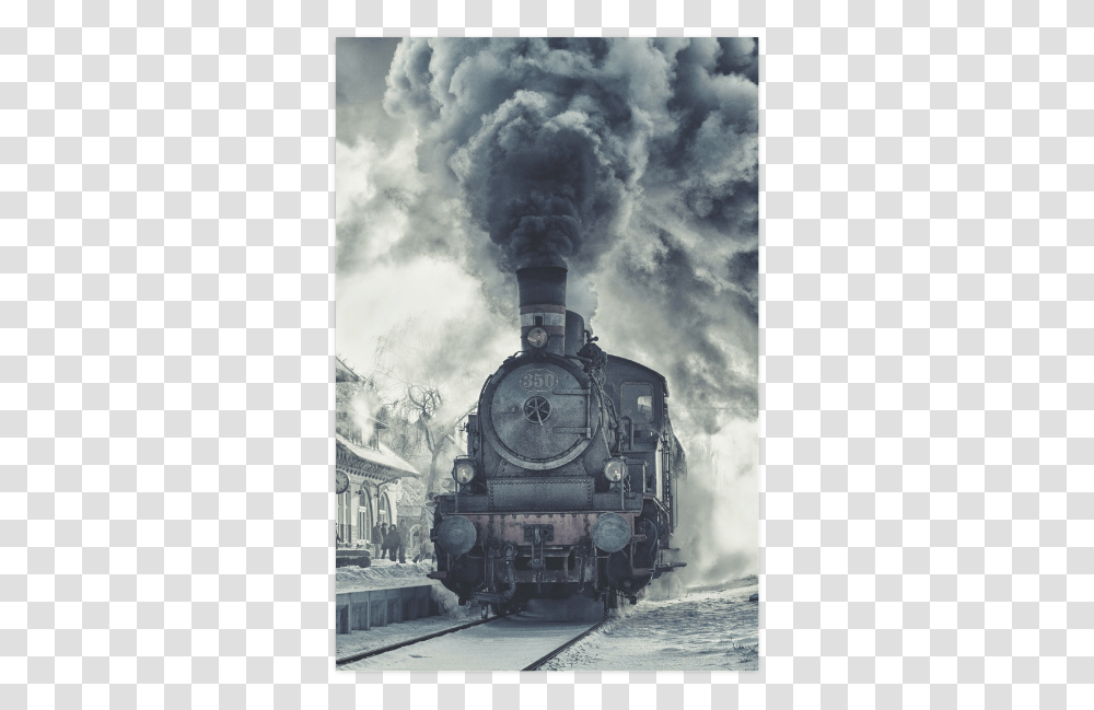 Steam Train Poster 16 X24 Smokestack On A Train, Locomotive, Vehicle, Transportation, Person Transparent Png