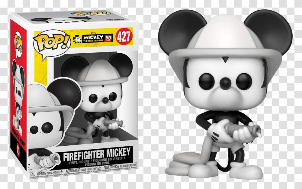 Steamboat Willie Firefighter Mickey Funko Pop, Robot, Toy, Figurine Transparent Png