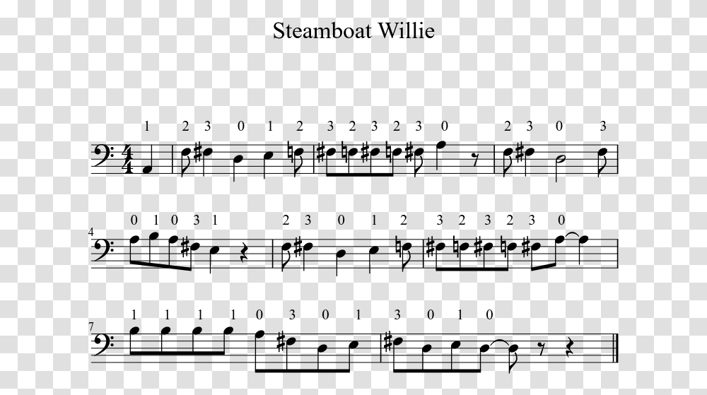 Steamboat Willie Sheet Music 1 Of 1 Pages Steamboat Willie Flute Sheet Music, Gray Transparent Png