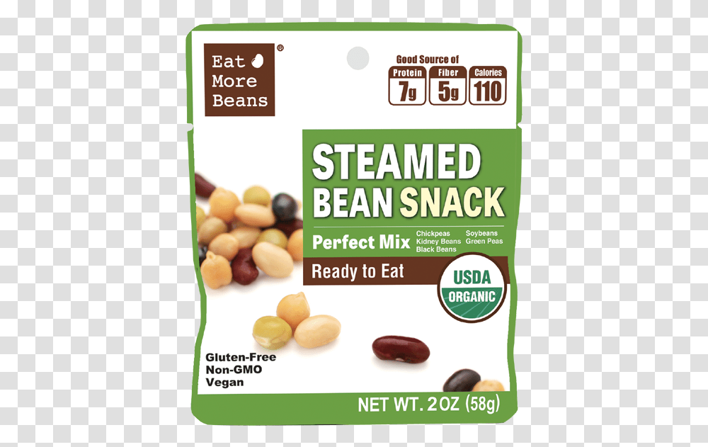 Steamed Bean Snack Ready To Eat Steam Product, Plant, Food, Flyer, Poster Transparent Png