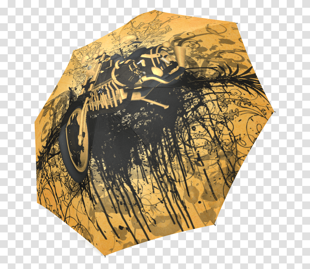 Steampunk Awesome Motorcycle With Floral Elements Umbrella, Skin, Rug Transparent Png