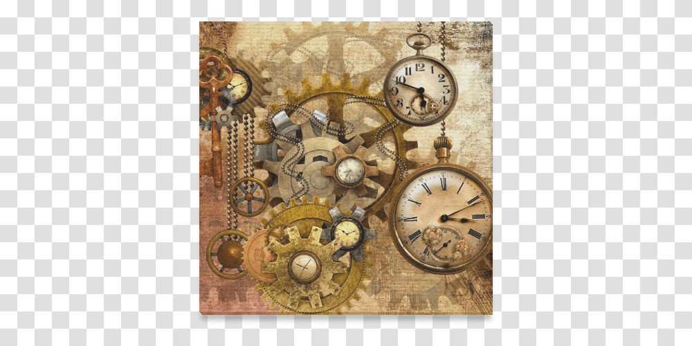 Steampunk Canvas Print 12 X12 Steampunk Poster, Clock Tower, Architecture, Building, Analog Clock Transparent Png