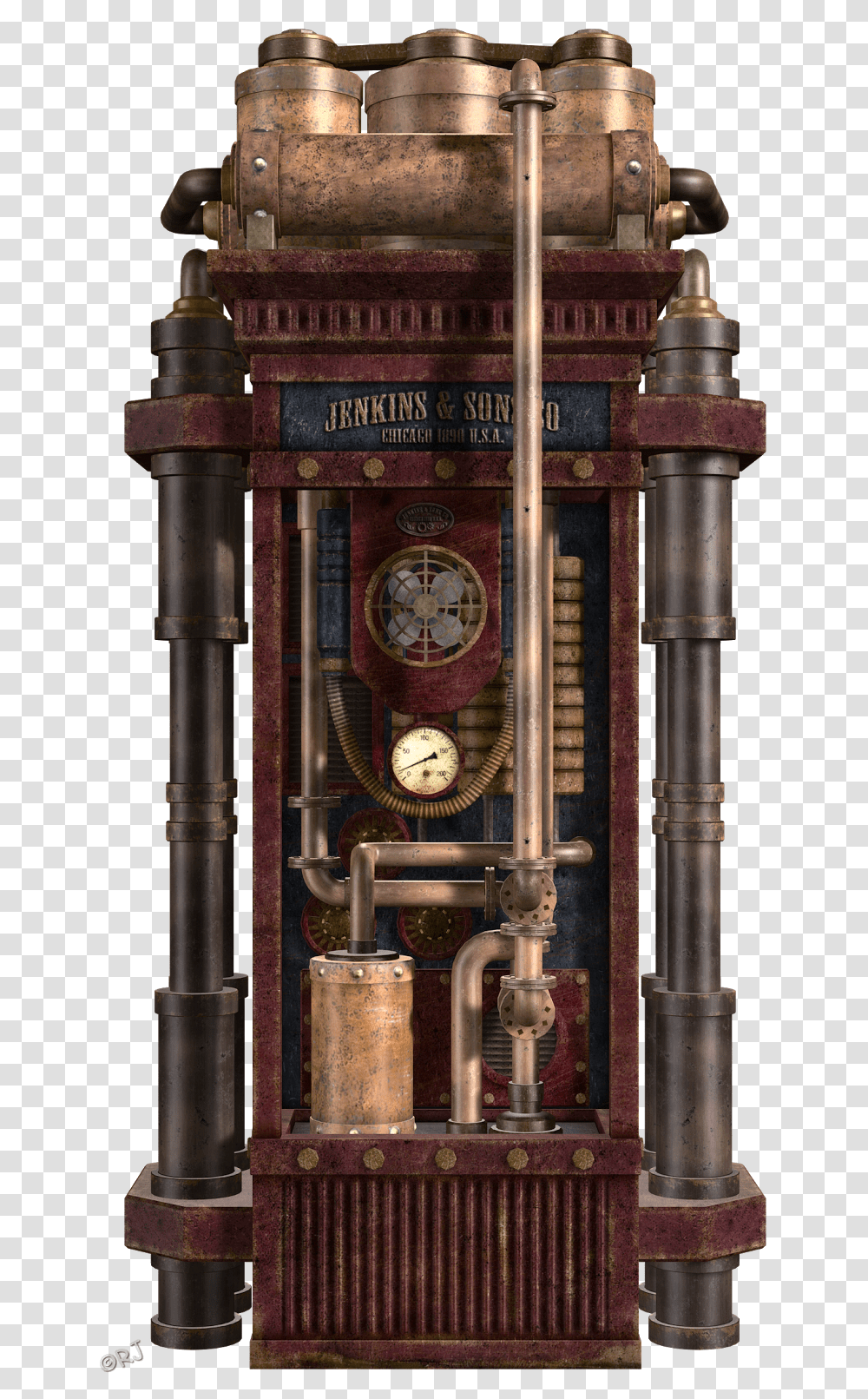 Steampunk Clock Clipart Steampunk Clock Steampunk, Machine, Clock Tower, Architecture, Building Transparent Png