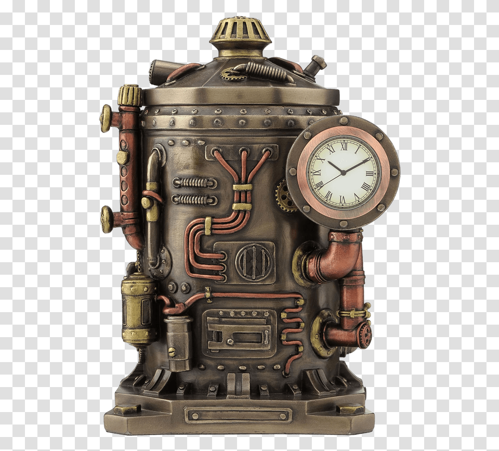 Steampunk Clock Container Trinket Box, Machine, Clock Tower, Architecture, Building Transparent Png