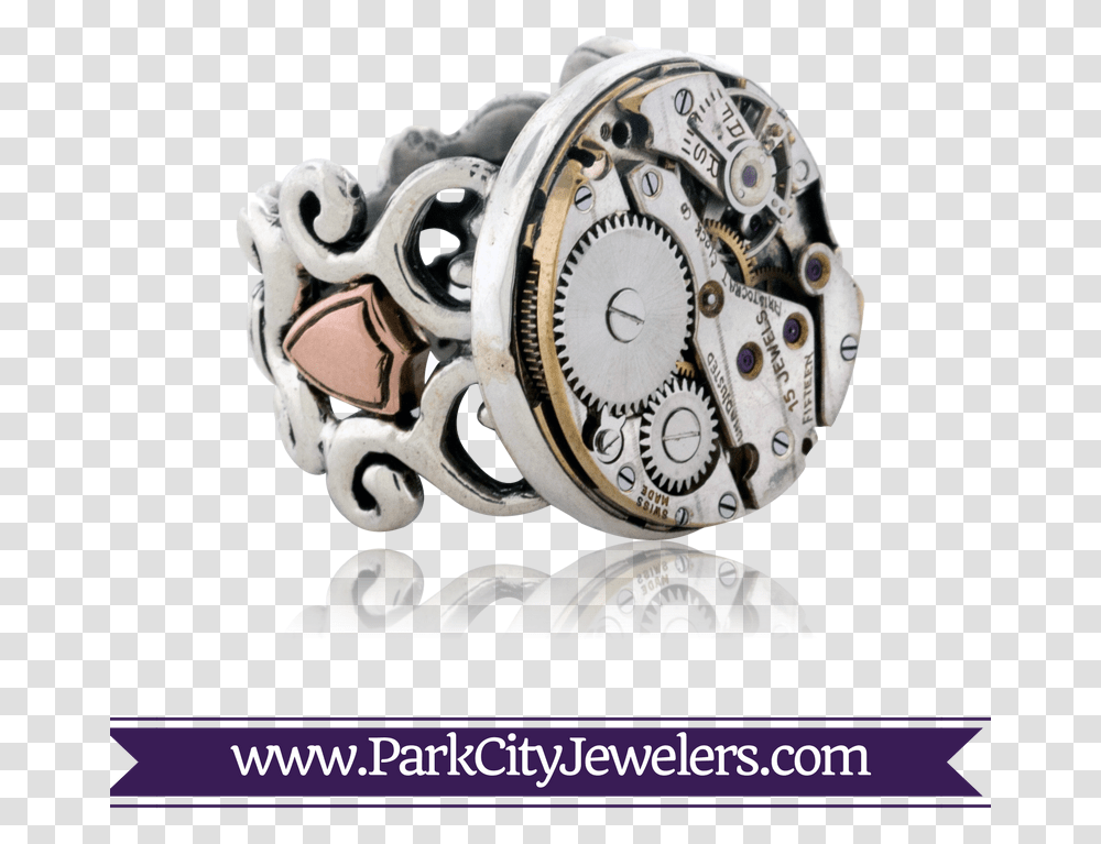 Steampunk Custom Ring Double Diamond Hoop Huggie Earrings, Wristwatch Transparent Png