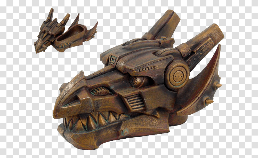 Steampunk Dragon Head Box Steampunk Dragon Head, Bronze, Gun, Weapon Transparent Png