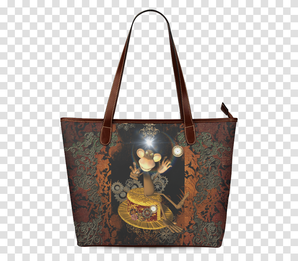 Steampunk Funny Monkey Shoulder Tote Bag Coach Shopping Bag, Handbag, Accessories, Accessory, Purse Transparent Png