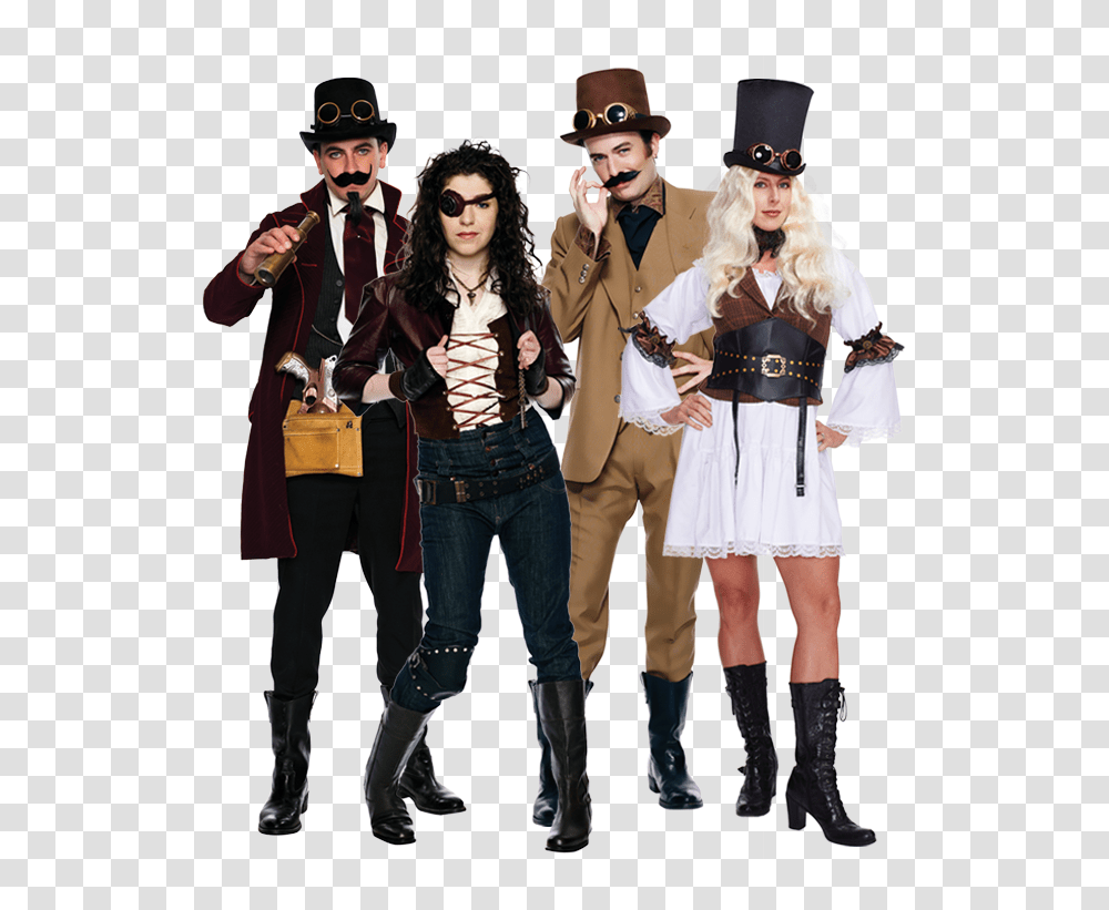 Steampunk Halloween Costumes, Person, Clothing, Sunglasses, Coat Transparent Png