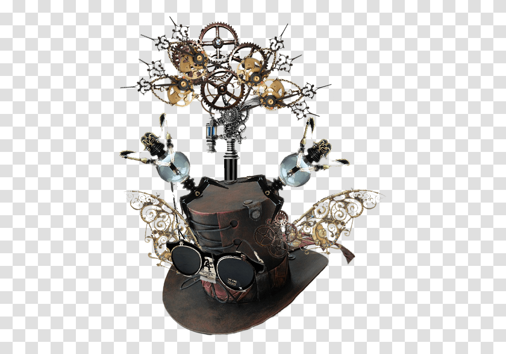 Steampunk Hat1 Steampunk Cane, Chandelier, Lamp, Robot, Tabletop Transparent Png