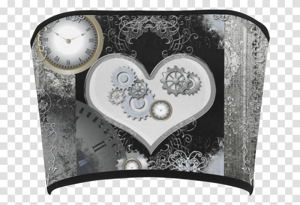 Steampunk Heart Clocks And Gears Bandeau Top Heart, Clock Tower, Architecture, Building, Analog Clock Transparent Png