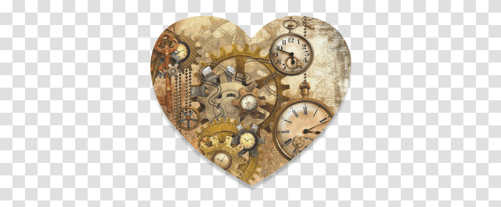 Steampunk Heart Coaster Heart, Analog Clock, Clock Tower, Architecture, Building Transparent Png
