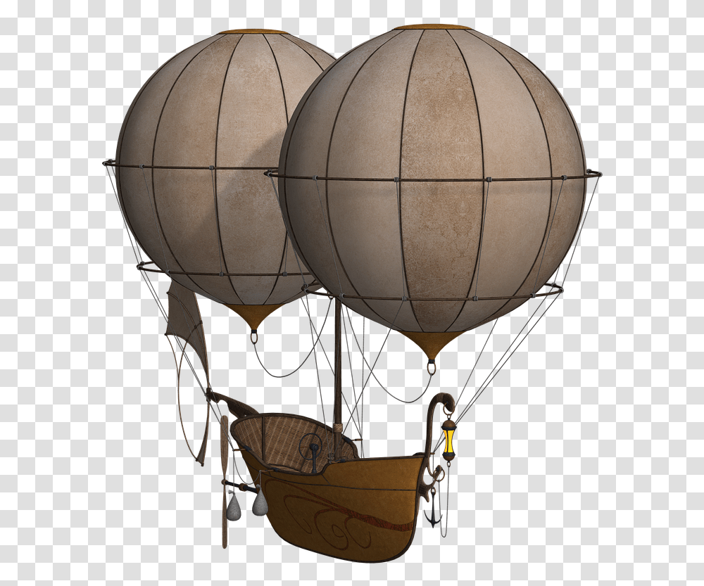 Steampunk Hot Air Balloon, Vehicle, Transportation, Sphere, Aircraft Transparent Png