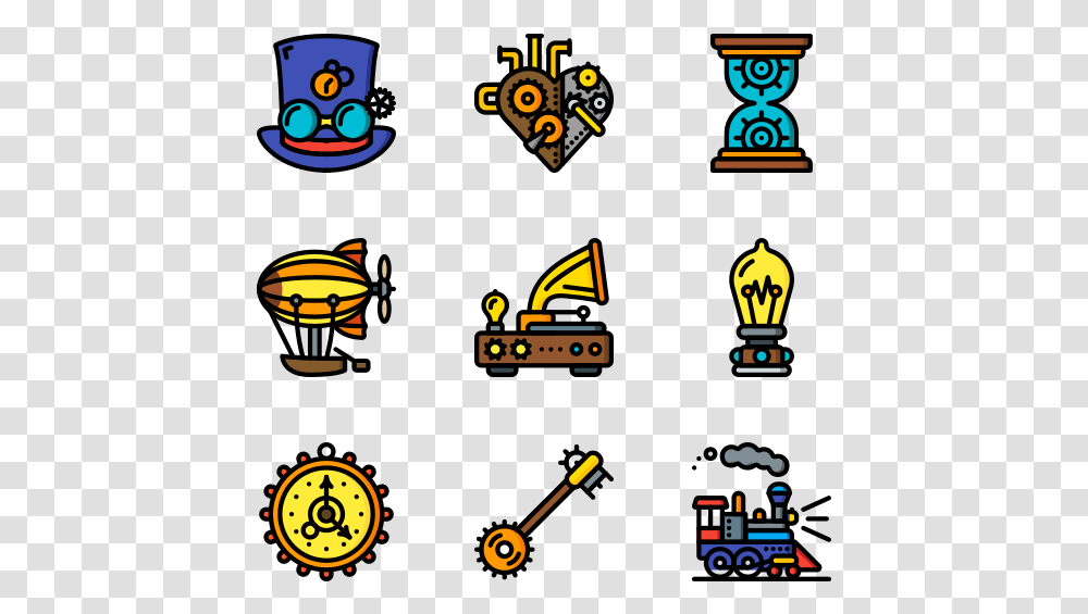 Steampunk Icons, Pac Man, Angry Birds, Poster, Advertisement Transparent Png