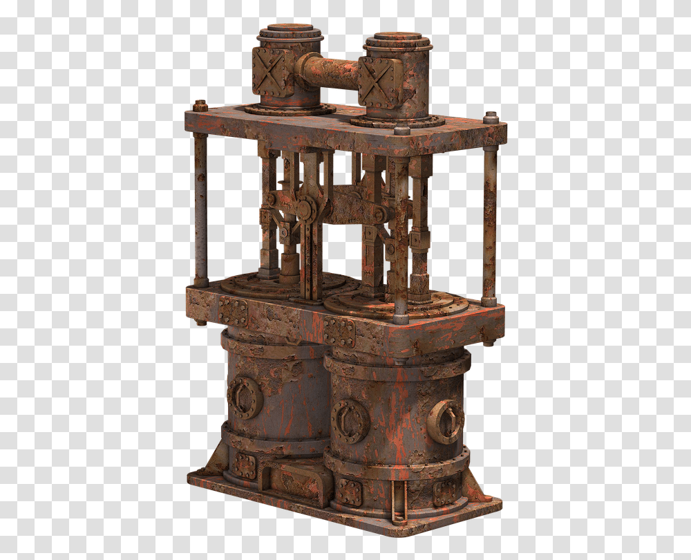 Steampunk Machine, Rust, Fireplace, Indoors, Altar Transparent Png
