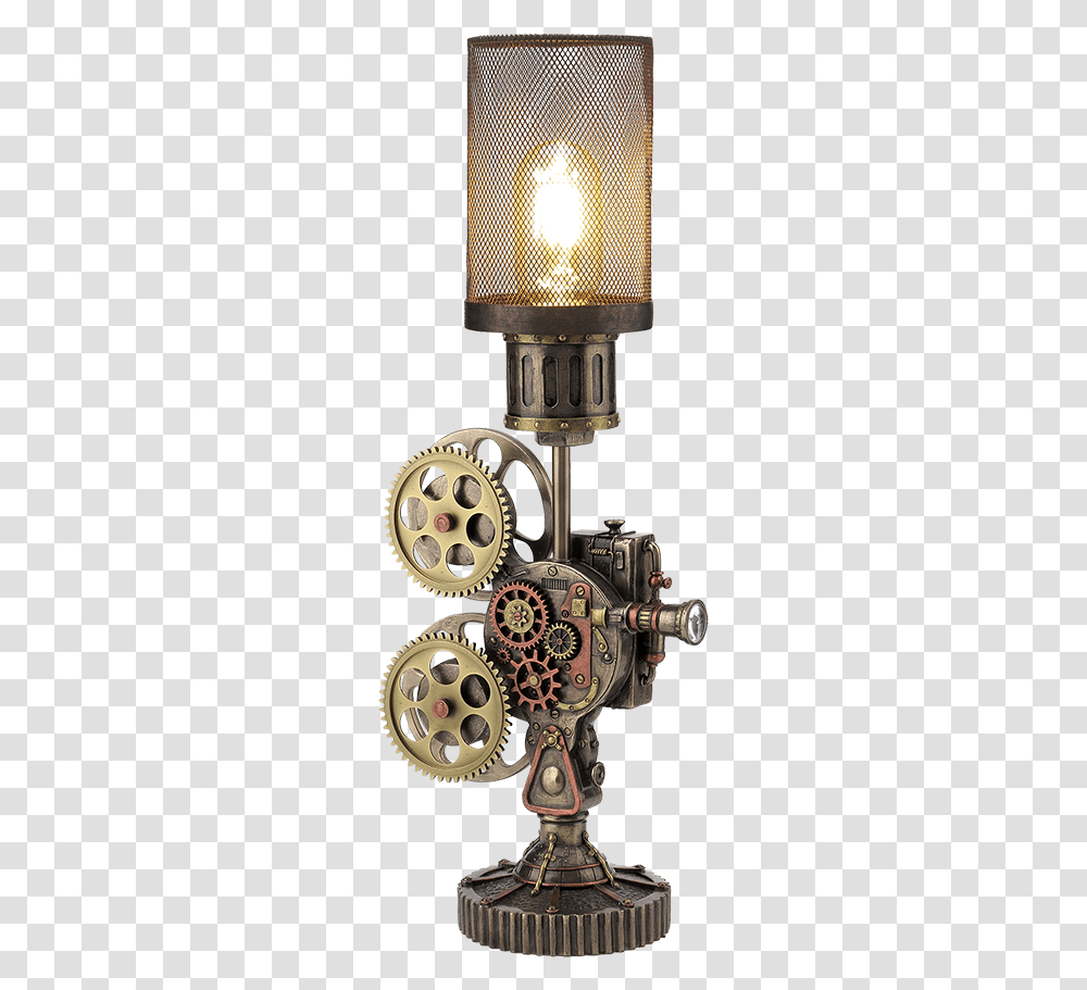 Steampunk Projector Lamp Sconce, Machine, Gear, Wheel, Motor Transparent Png