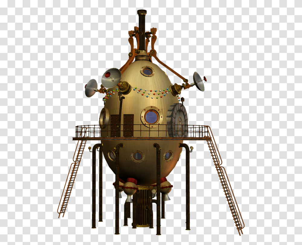 Steampunk Spaceship, Chandelier, Lamp, Robot, Machine Transparent Png