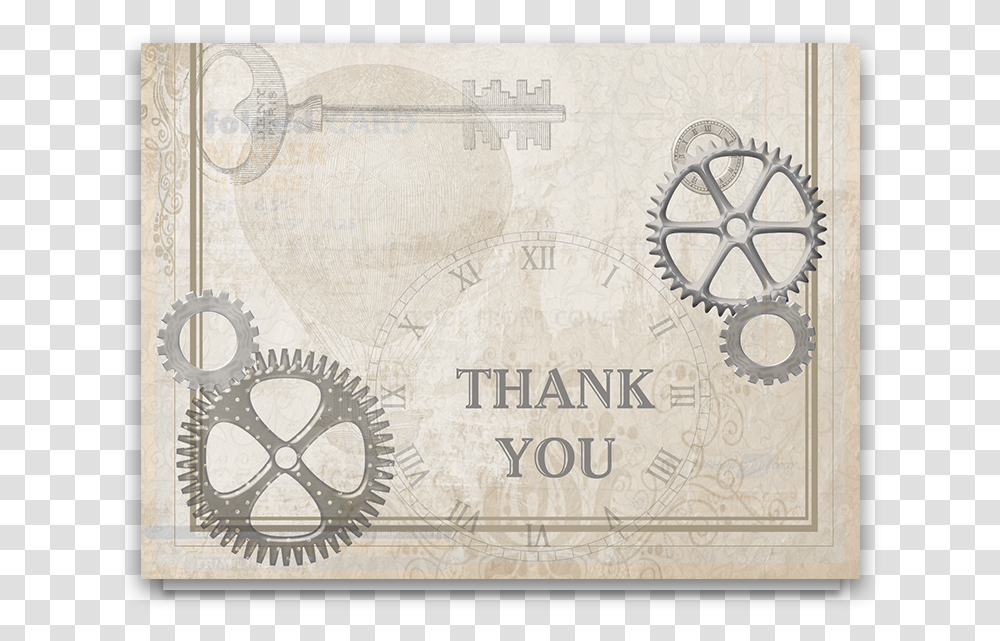 Steampunk Wedding Industrial Style Thank You Card Banknote, Machine, Money, Spoke, Wheel Transparent Png