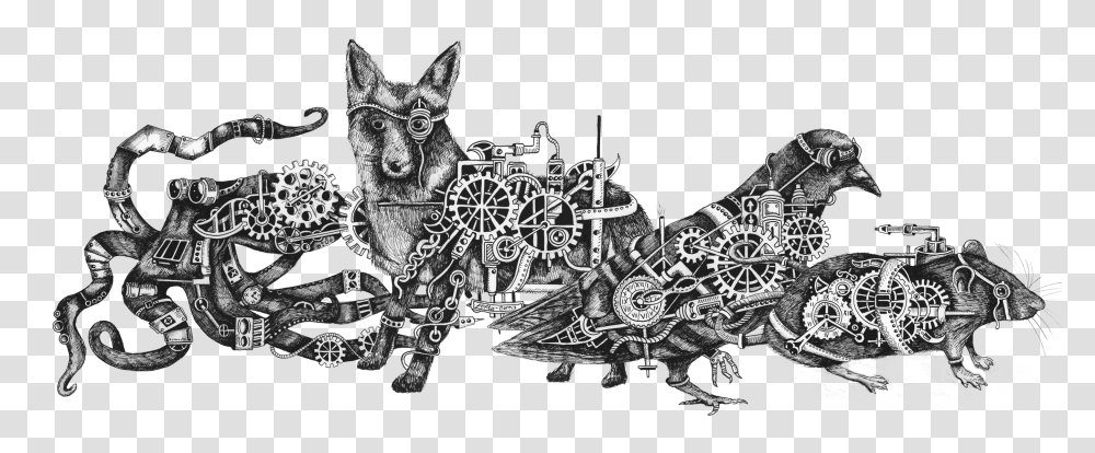 Steampunkfour Animal Ai Olympics, Drawing, Doodle, Machine Transparent Png