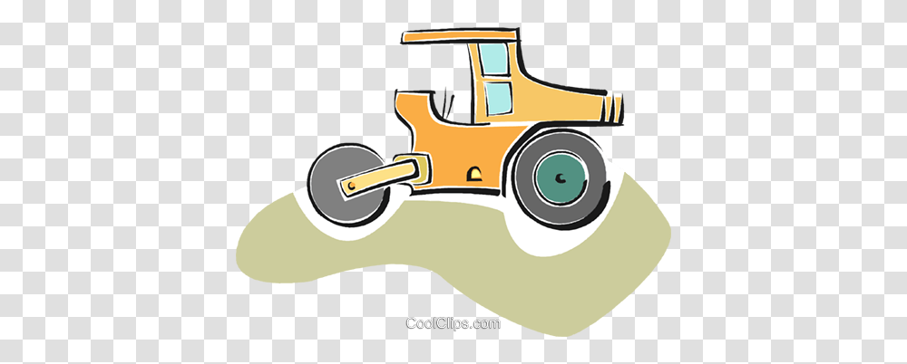Steamroller Royalty Free Vector Clip Art Illustration, Tractor, Vehicle, Transportation, Bulldozer Transparent Png