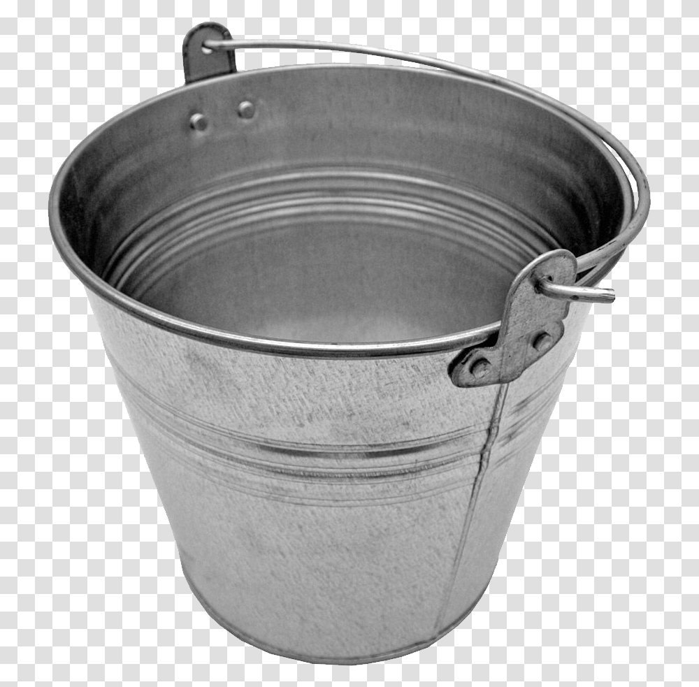 Steel Bucket Image Silver Bucket, Helmet, Apparel Transparent Png