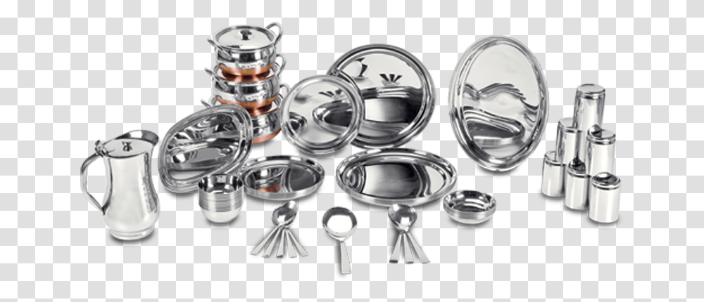 Steel Dinner Set 5 Image Body Jewelry, Bowl, Hubcap, Aluminium Transparent Png