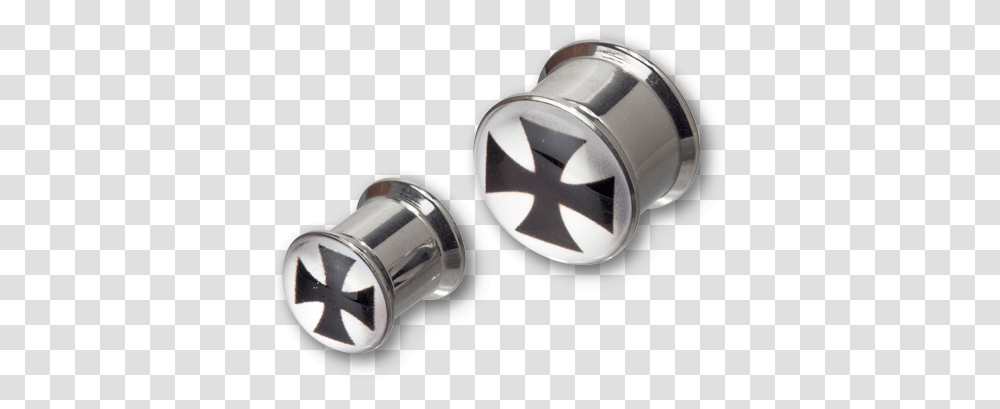 Steel Iron Cross Picture Box Plug Earrings, Machine, Jewelry, Accessories, Accessory Transparent Png