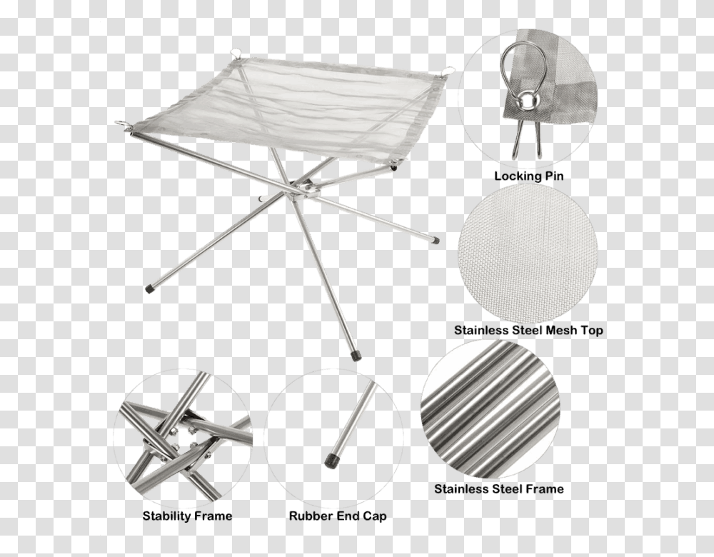 Steel Mesh Fire Pit Details Folding Table, Lamp, Furniture, Canopy, Patio Umbrella Transparent Png