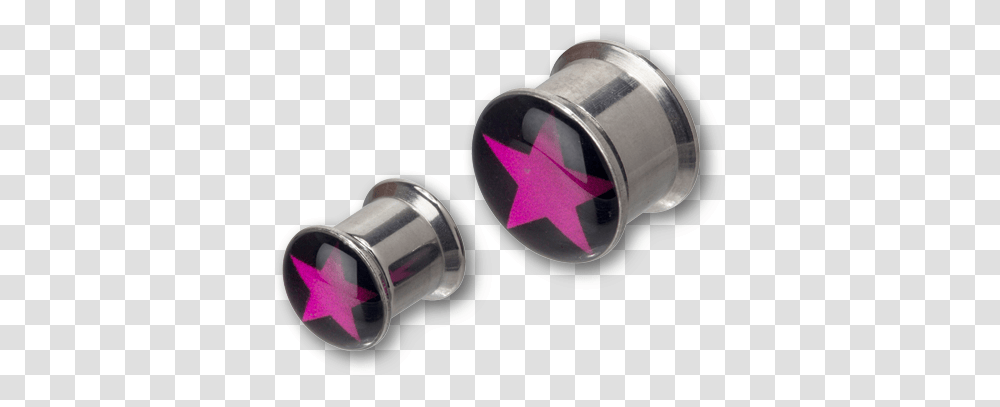 Steel Purple Star Picture Box Plug Earrings, Accessories, Accessory, Jewelry, Gemstone Transparent Png