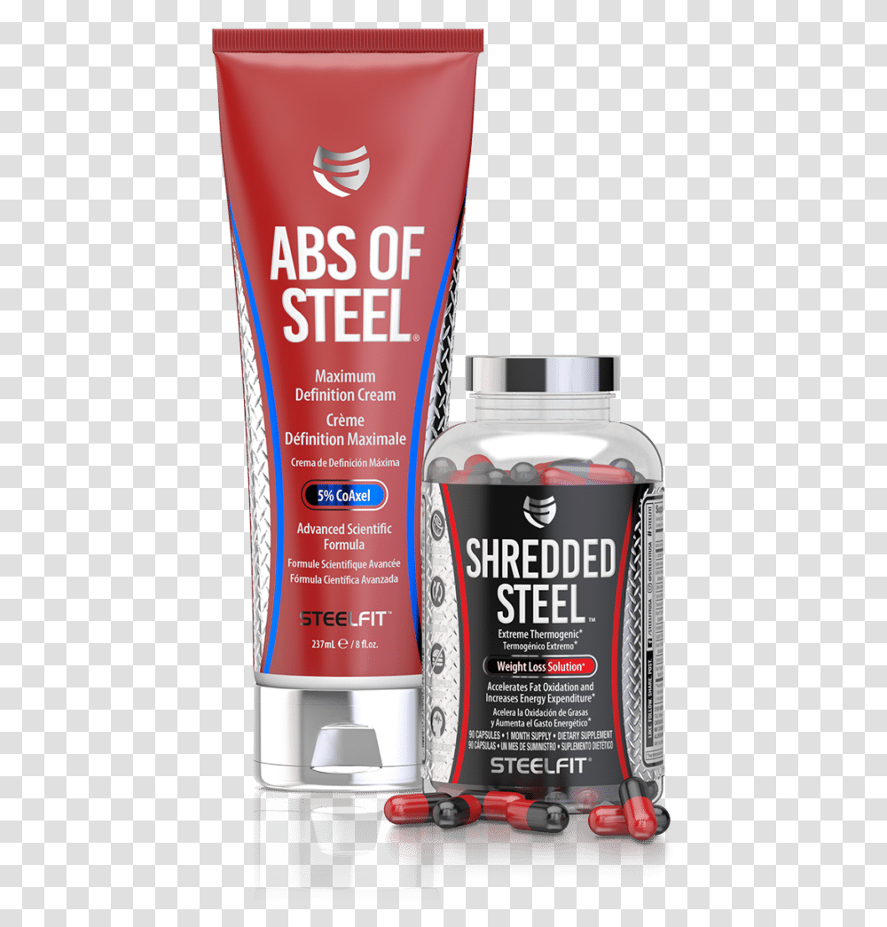 Steelfit Abs Of Steel, Bottle, Cosmetics, Tin, Can Transparent Png