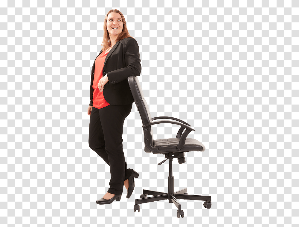 Stefanie Wegele Standing Office Chair, Furniture, Person, Sitting Transparent Png