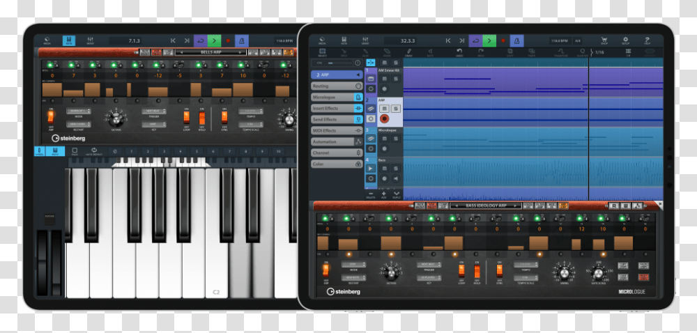 Steinberg Releases Cubasis Musical Keyboard, Electronics, Studio, Tablet Computer, Laptop Transparent Png